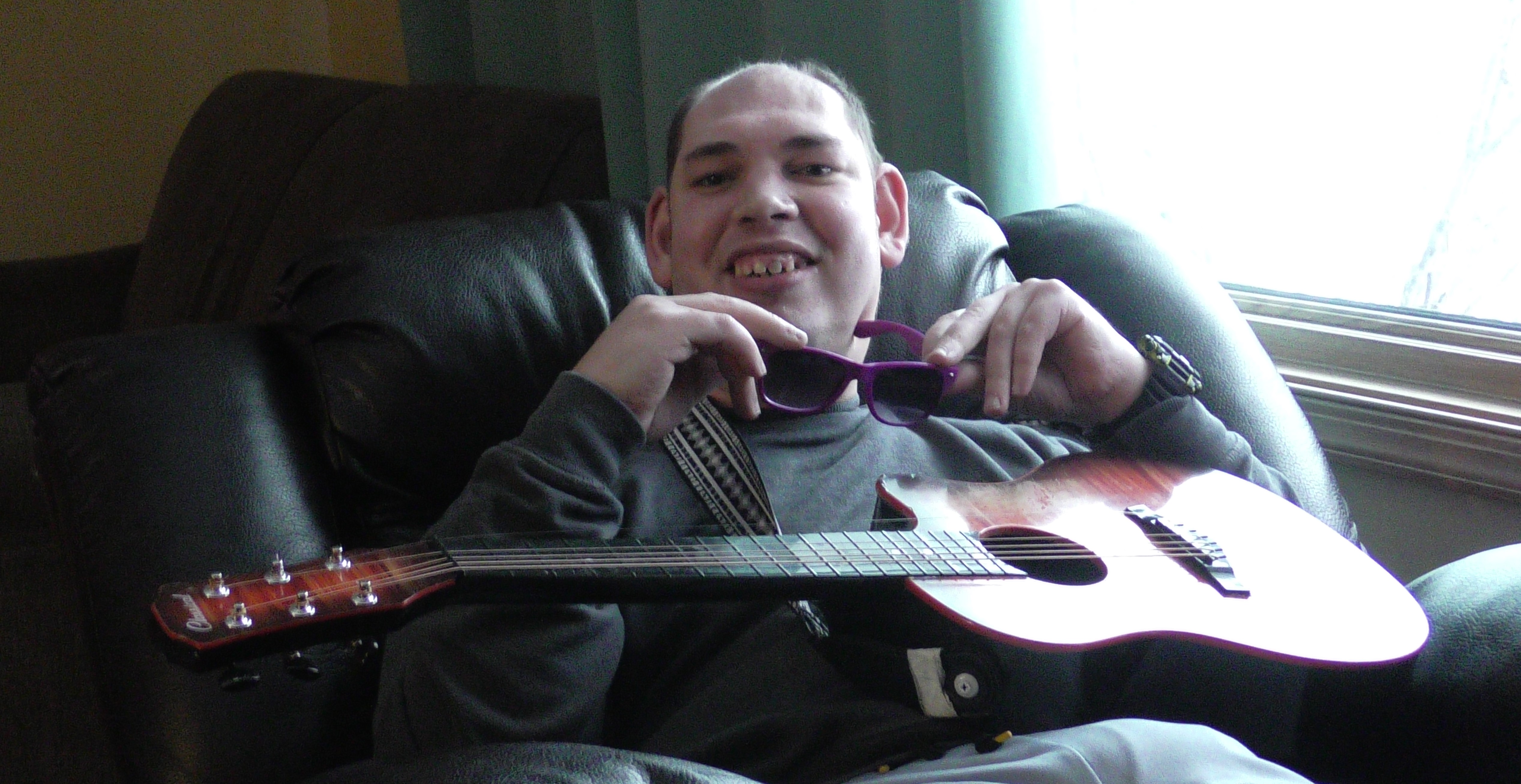 Resident with guitar